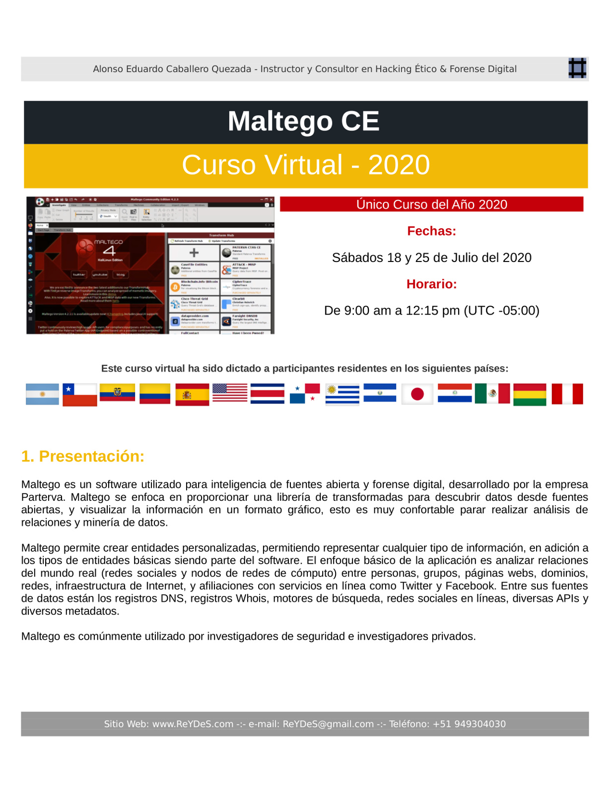 Único Curso Virtual de Maltego CE 2020