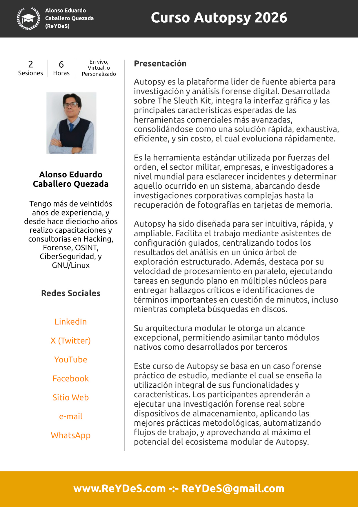 Curso de Autopsy 2026 Curso de Autopsy 2026
