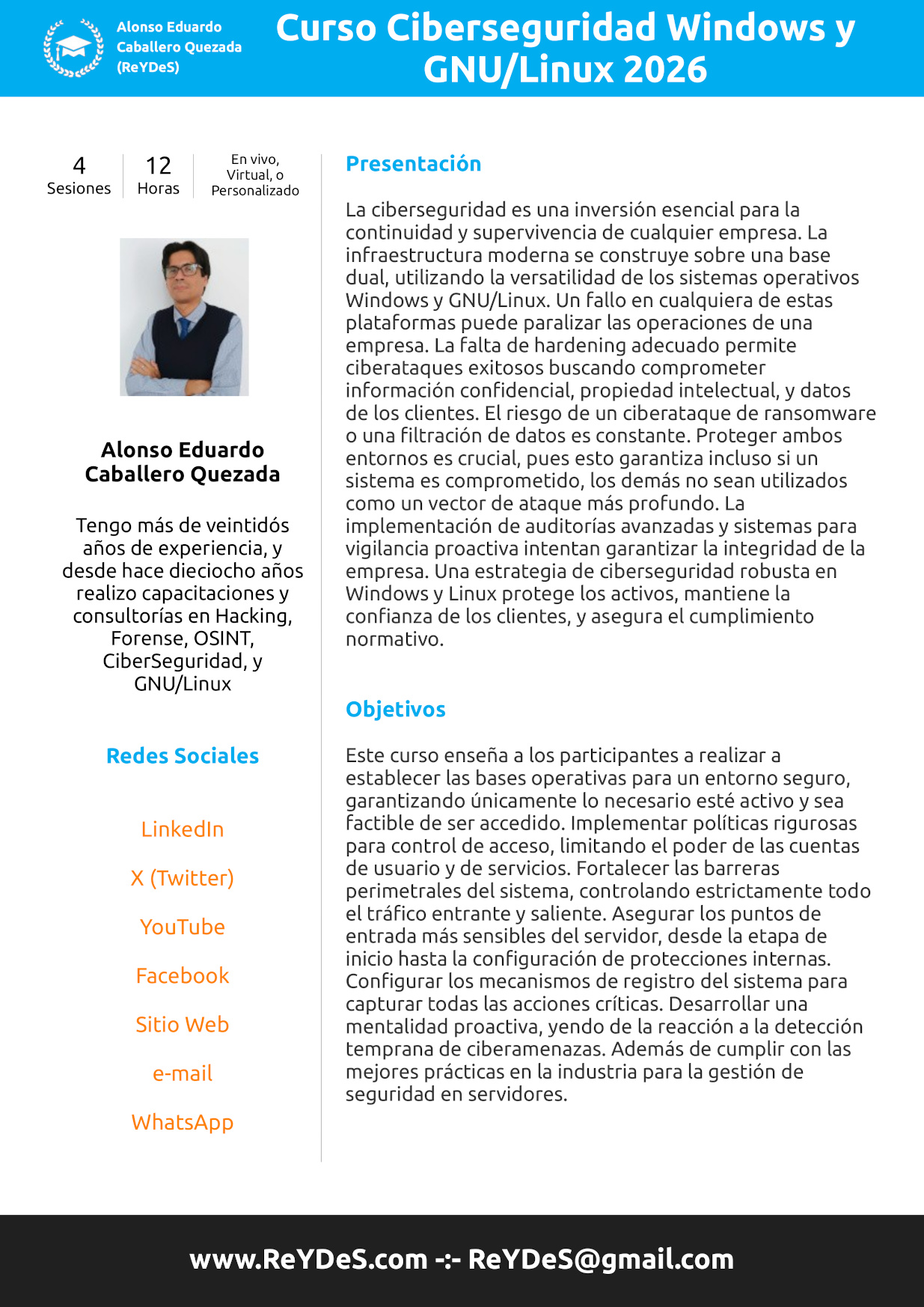 Curso CiberSeguridad Windows y Linux Curso CiberSeguridad Windows y Linux