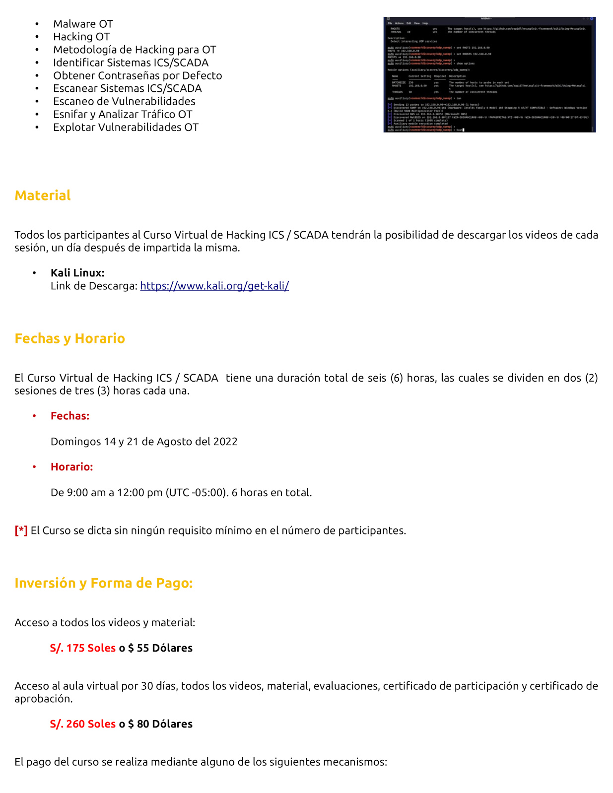 Único Curso Virtual de Hacking ICS / SCADA 2022