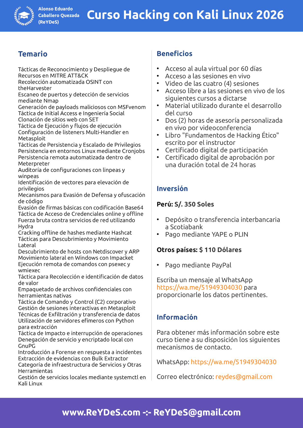 Curso Hacking con Kali Linux 2026 Curso Hacking con Kali Linux 2026