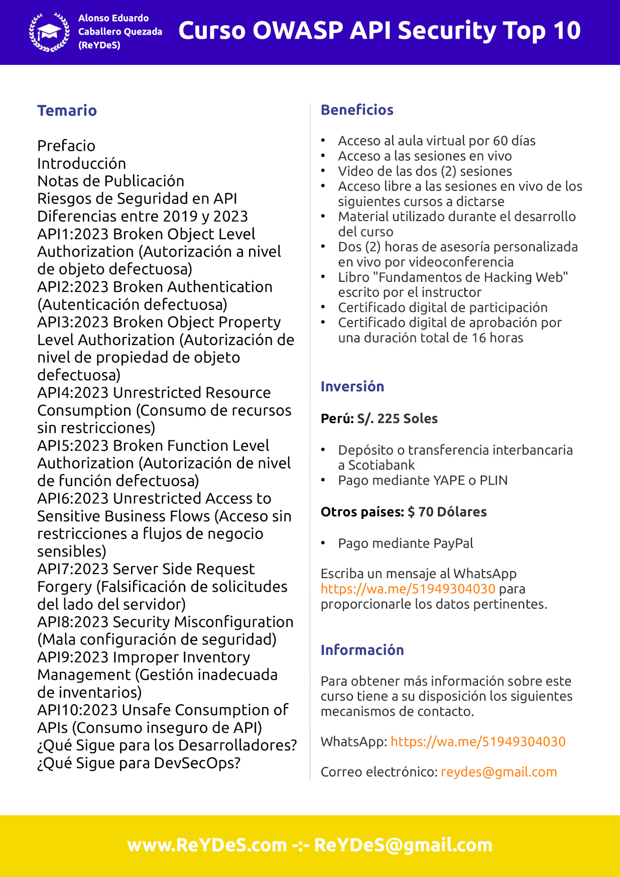 Curso OWASP API Security Top 10 Curso OWASP API Security Top 10