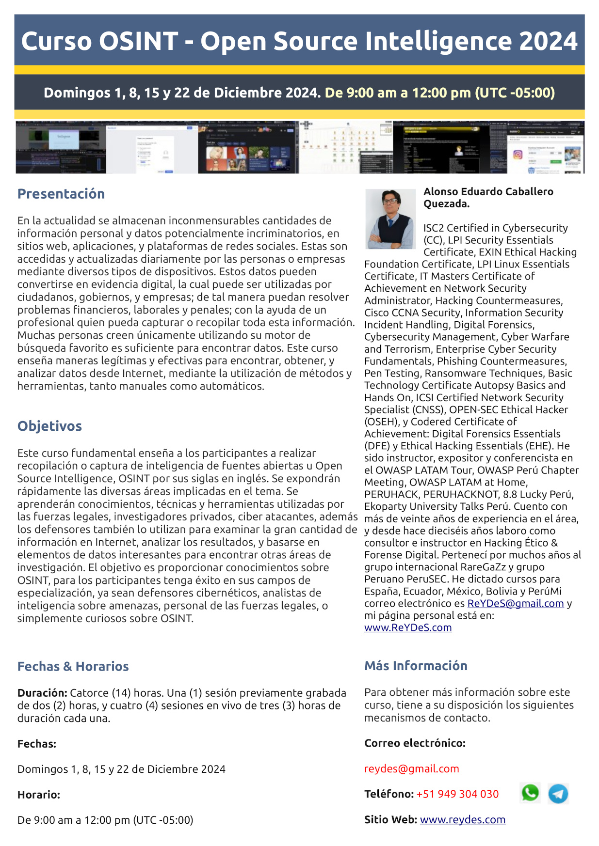 Curso De OSINT Open Source Intelligence | Alonso Caballero / ReYDeS