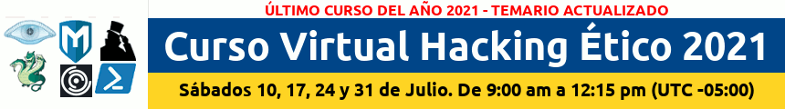 Último Curso Virtual Hacking Ético 2021